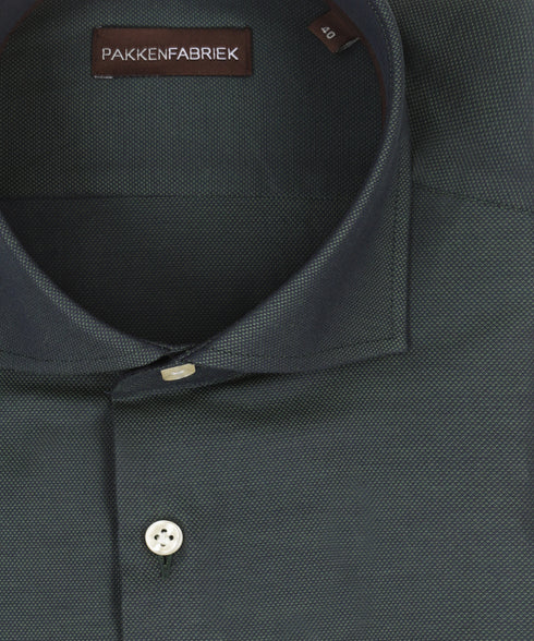 Royal dark green oxford overhemd met wide spread kraag