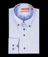 Lichtblauw royal twill overhemd met button-down kraag