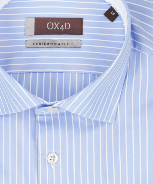 Blauw overhemd met witte strepen