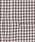 Oxford overhemd met bruin-witte ruit en dubbele borstzak