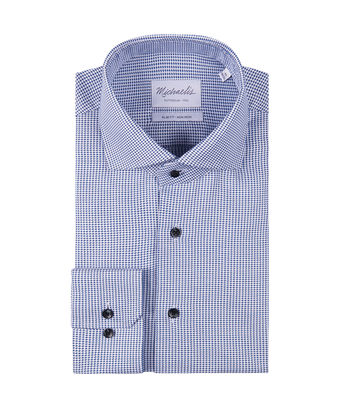 Pied-de-poule overhemd met donkere knopen