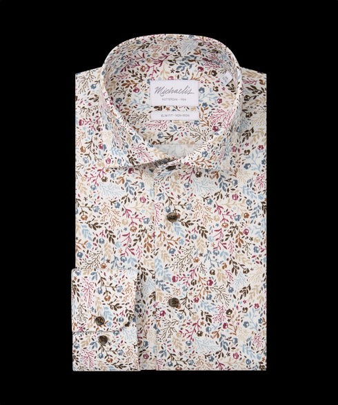 Opvallend overhemd met vrolijke herfstbloemen