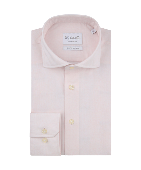 Oudroze overhemd met zeer subtiel ruitjespatroon