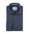 Donkerblauw overhemd met lichte band in kraag