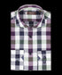 Royal poplin overhemd met paarsgroene ruit
