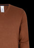 Roestbruine katoenen pullover met V-hals