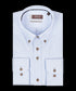 Lichtblauw royal oxford overhemd met button-down