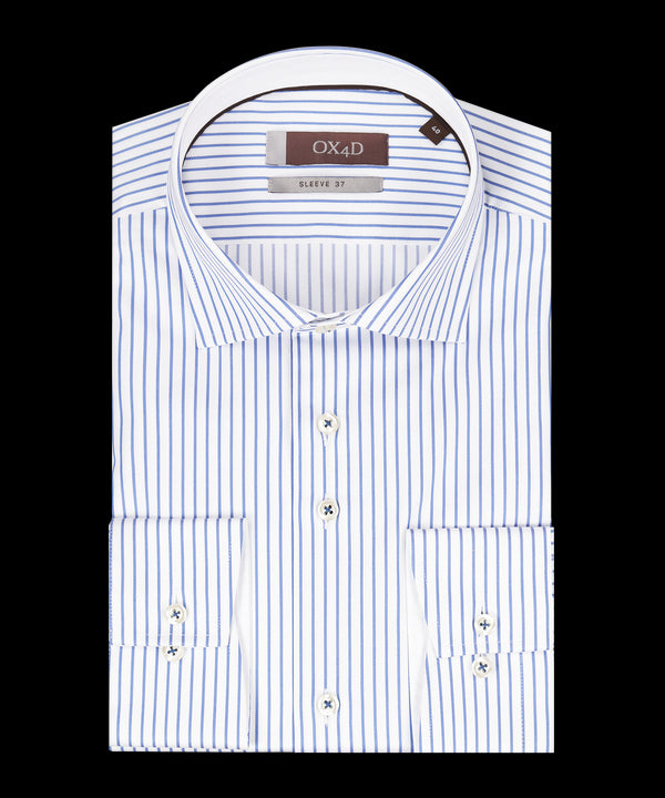 Wit overhemd met blauwe strepen