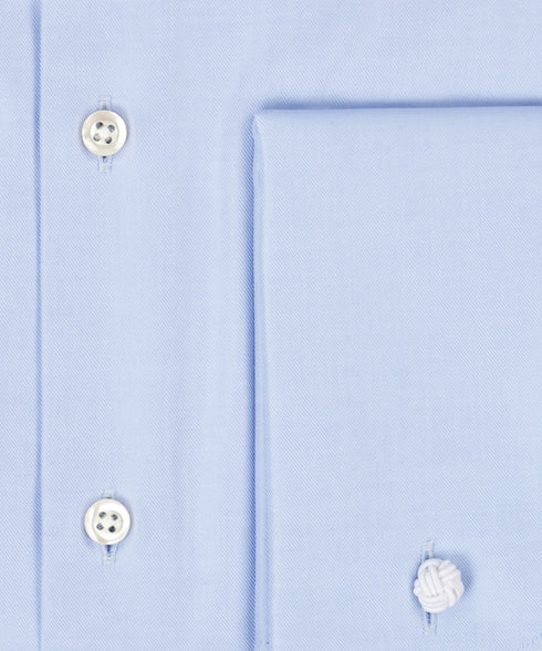 Lichtblauw overhemd met dubbele manchetten